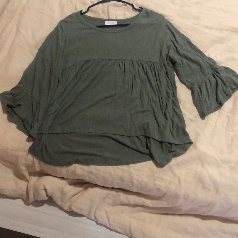 Olive green flowy blouse